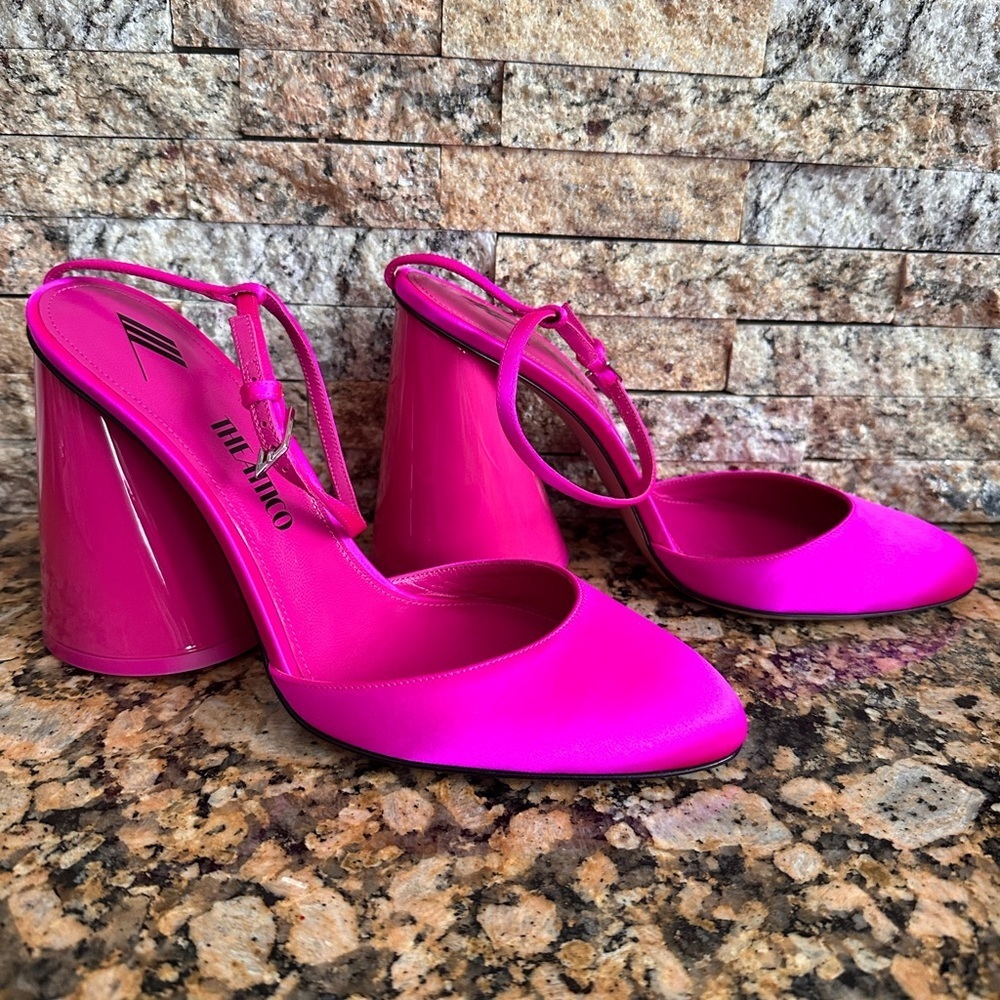 The Attico Luz fuchsia/pink sandals round heels - Picture 3 of 9